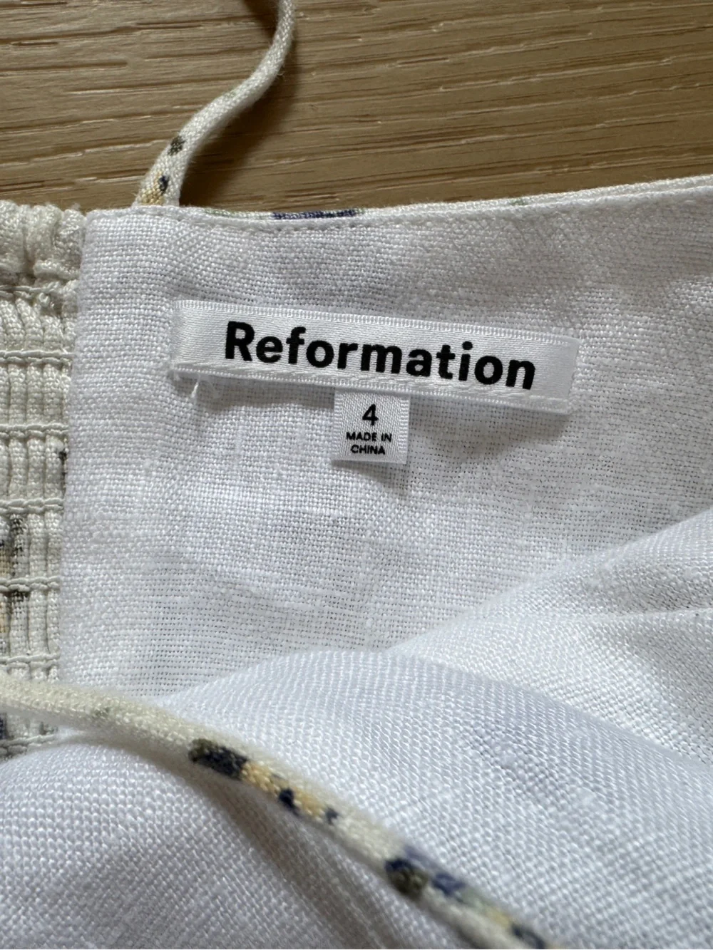 Reformation White Floral Liza Linen Top - Picture 3 of 7